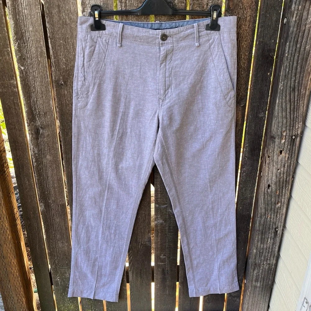 Banana Republic Men’s Linen Cotton Straight Fit Beachy Pants In Taupe Sz 32 X 30